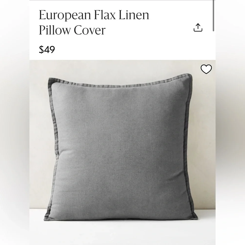 European Flax Linen Pillow Cover, 16